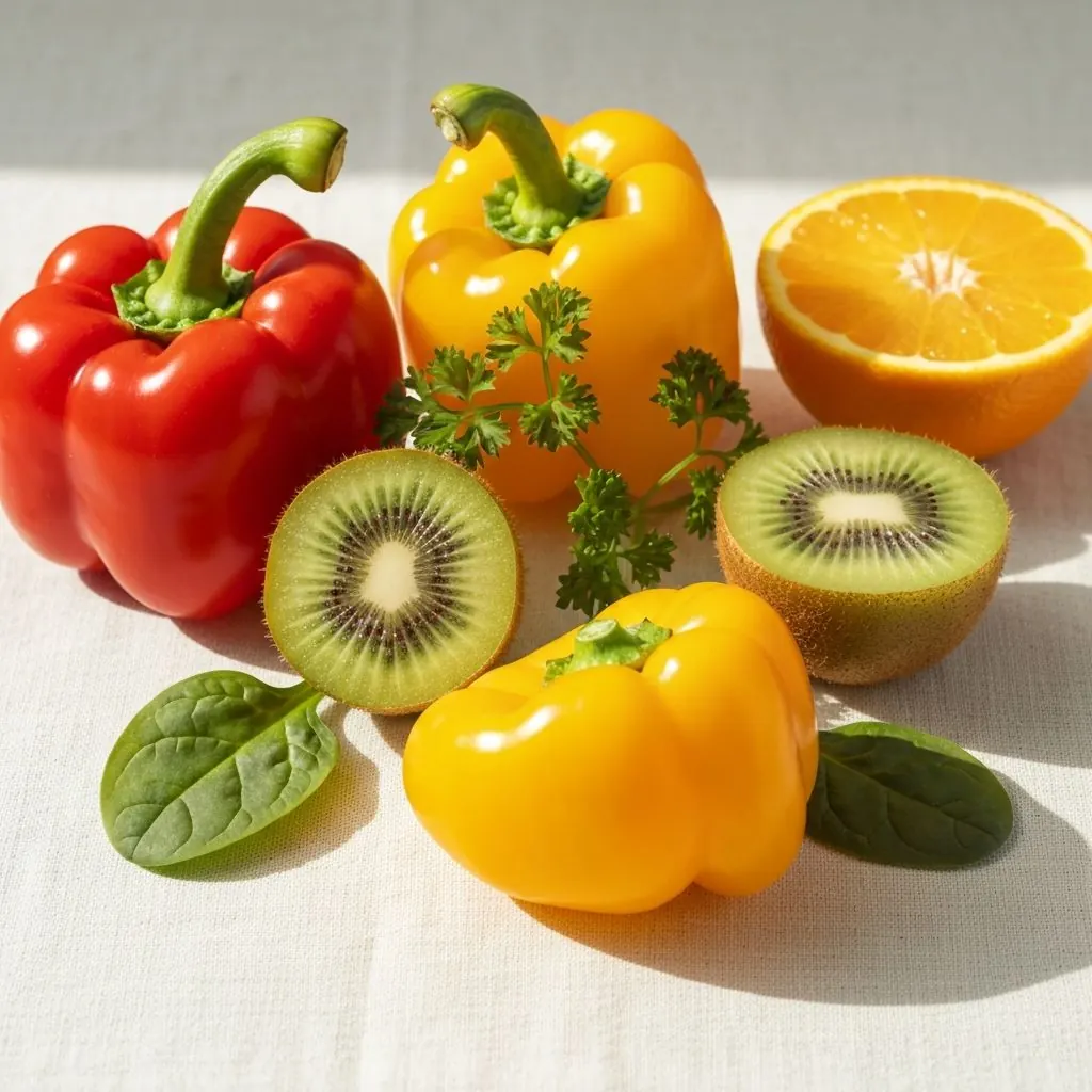 Vitamin C rich foods for guinea pigs including bell pepper and parsley